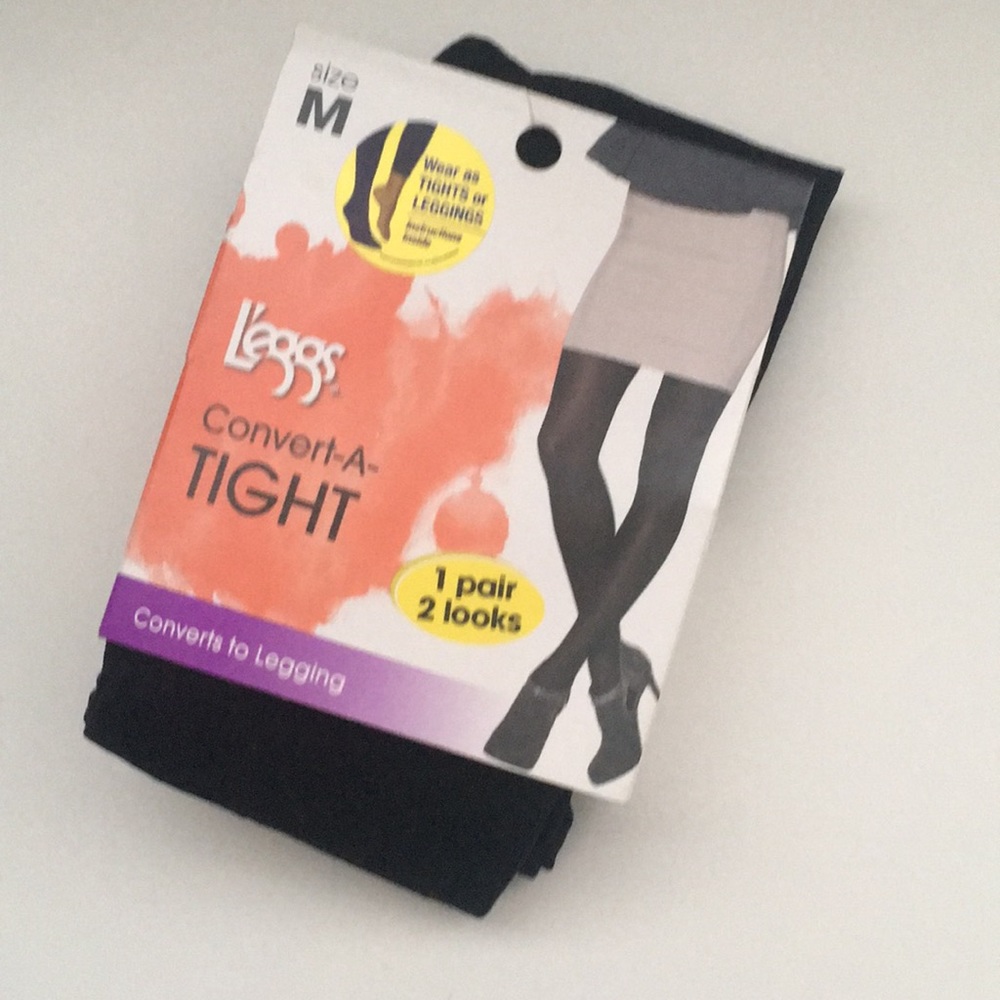 NWT M L’EGGS convertible tights or leggings black